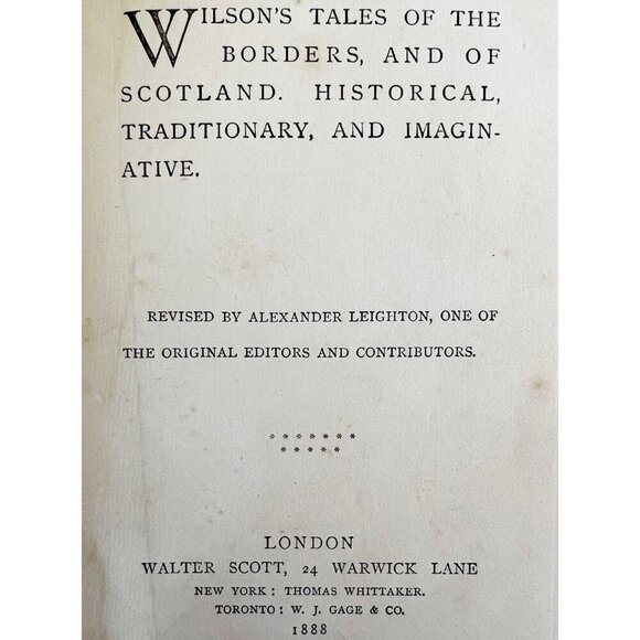 Wilson's Tales Of The Borders 1888 Scottish Victorian Historical Fiction HC E63 - Picture 3 of 7